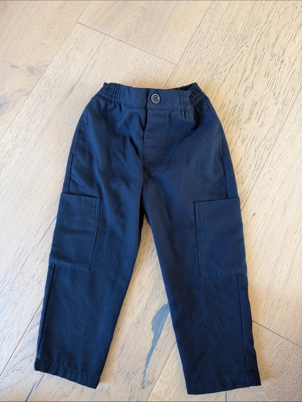 Kids Navy Cargo Pocket Pants